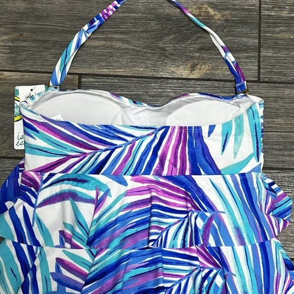 NWT Island Escape Bali Breeze Tiered Tankini Top Size 6 Blue Purple White Small - Picture 6 of 11
